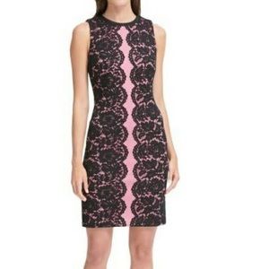 Tommy Hilfiger Pink and Black Lace Dress